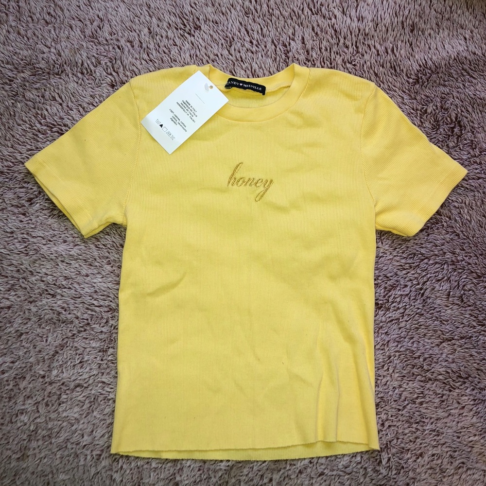 Brandy Melville Ribbed Honey Crop Top